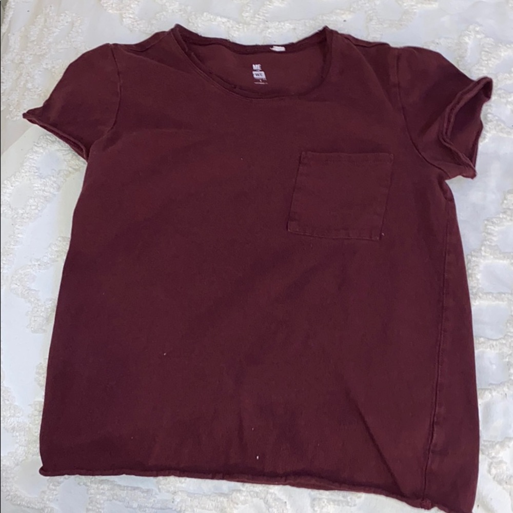 Burgundy pocket t-shirt